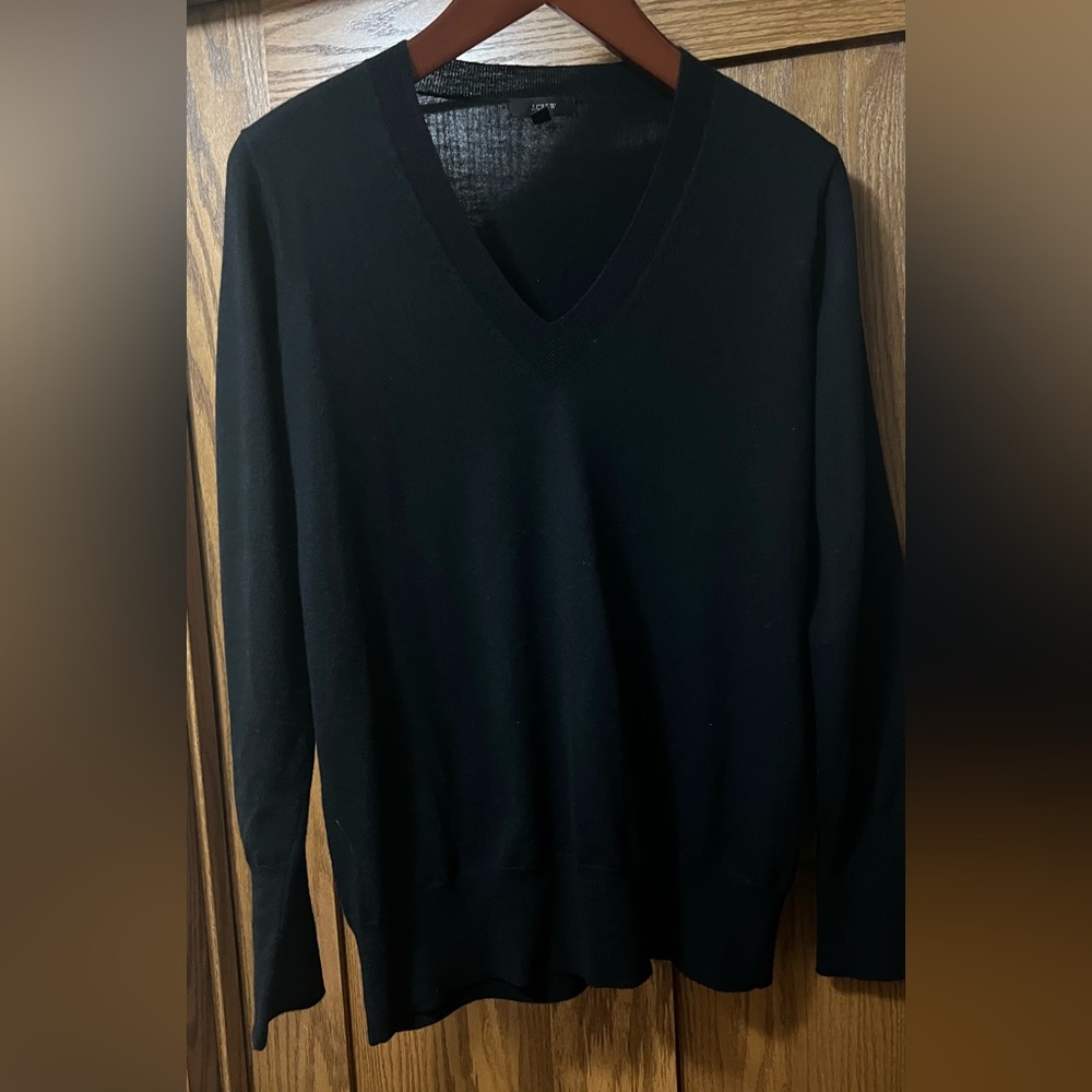 J. Crew Black V-Neck Sweater